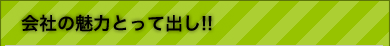会社の魅力とって出し！！