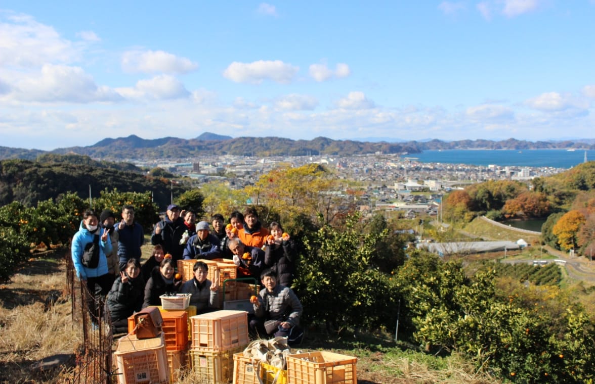 「農園プロジェクト」として愛媛みかん農園での収穫作業